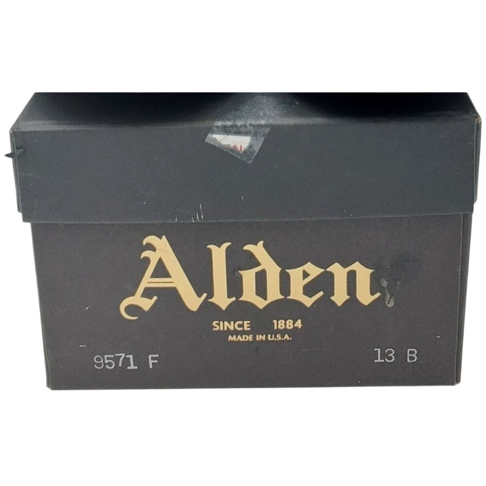 Alden USA New England Dress Shoes Men's 13B Black Leather Cap-toe Bluchers Derby - Picture 5 of 14